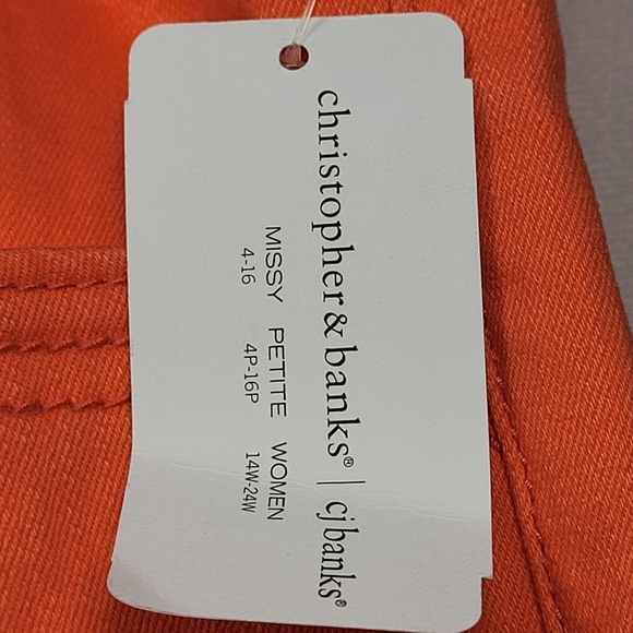 NWT Orange cropped pants plus 16W ankle shaped fit mid rise cj banks - Picture 3 of 7